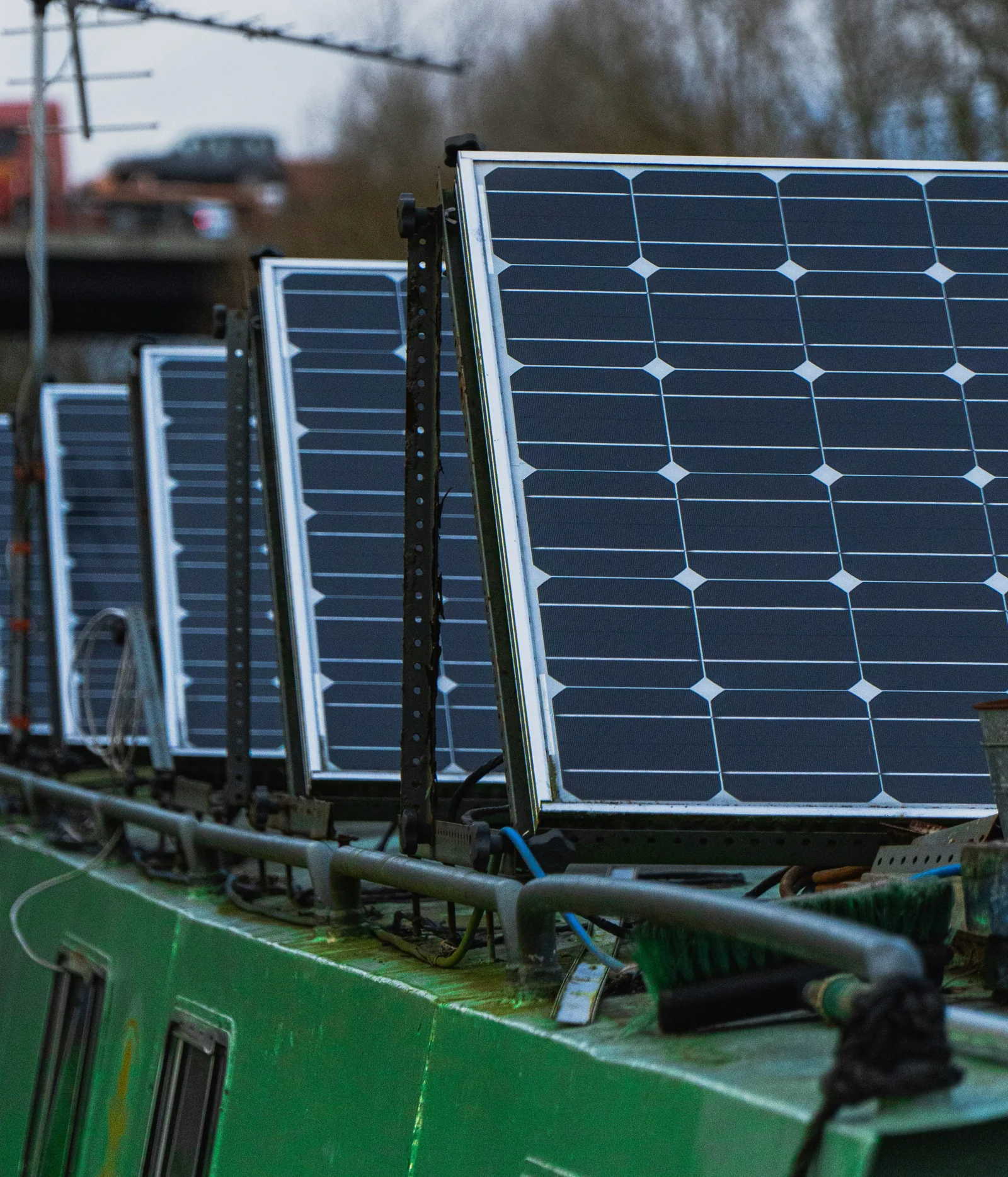 Solar panels moving through a manufacturing line